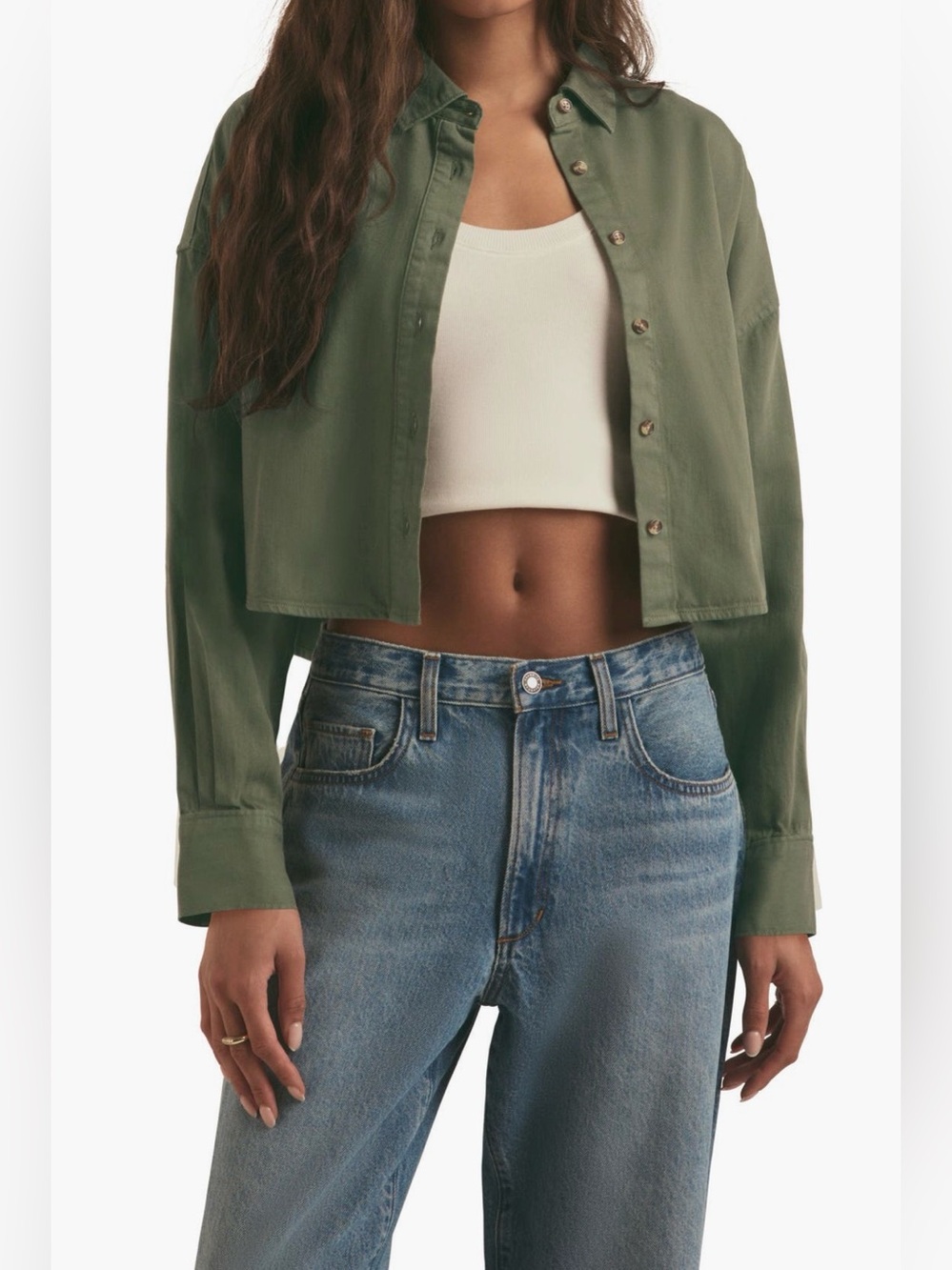 *Like New* Favorite Daughter Cropped Relaxed Button Up Shirt
